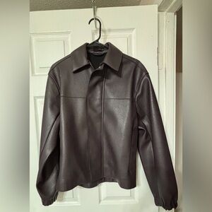 Zara Women’s S Dark Brown Faux Leather Jacket